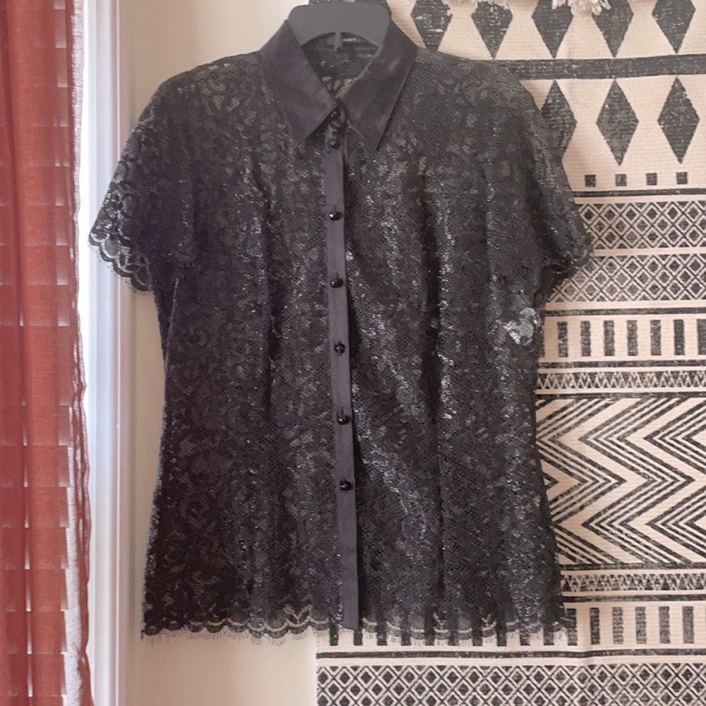 Vintage Escada button up lace blouse Sz 40